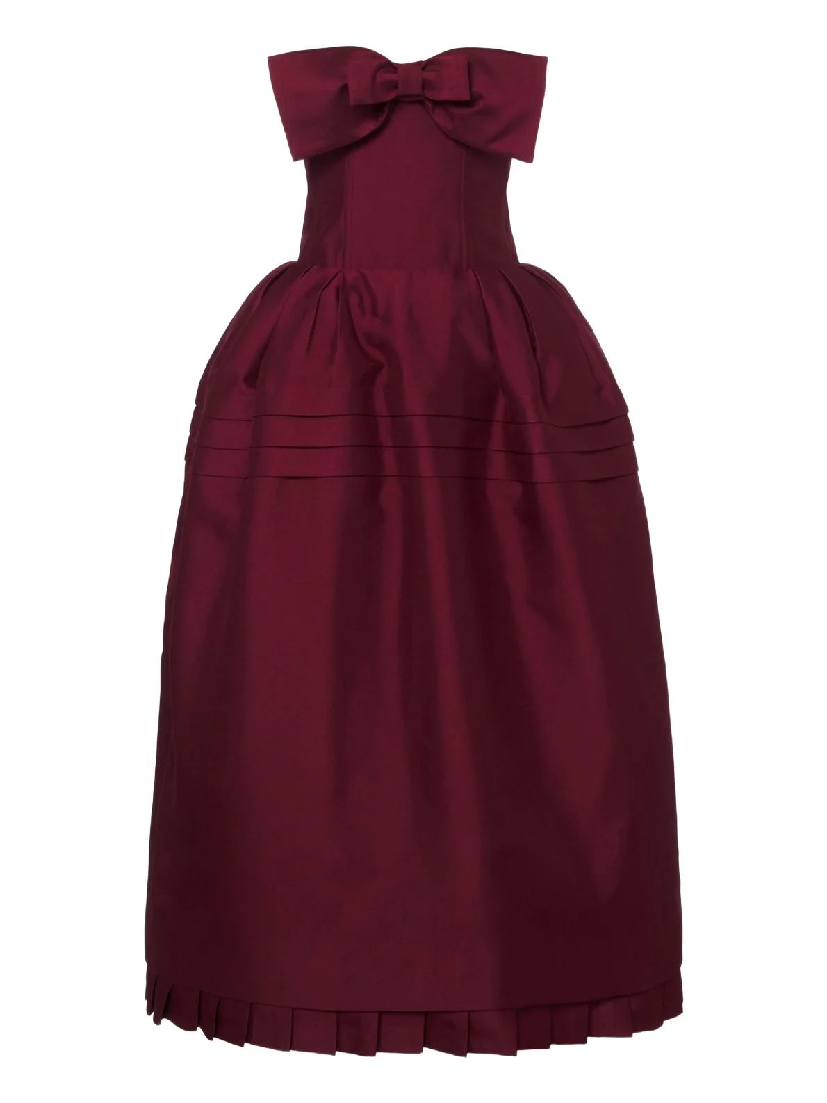SHUSHU/TONG Bow-detail wool and silk blend bustier dress