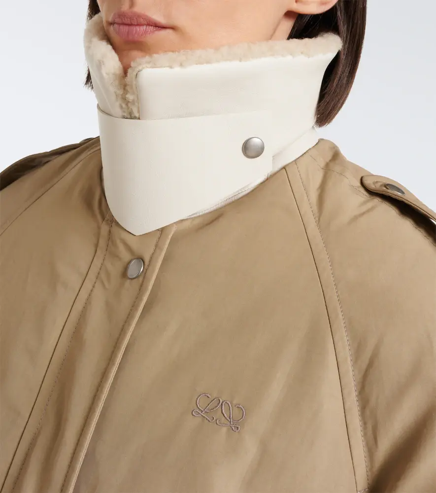 Loewe Padded shearling-trimmed cotton-blend jacket | Thumbnail 3