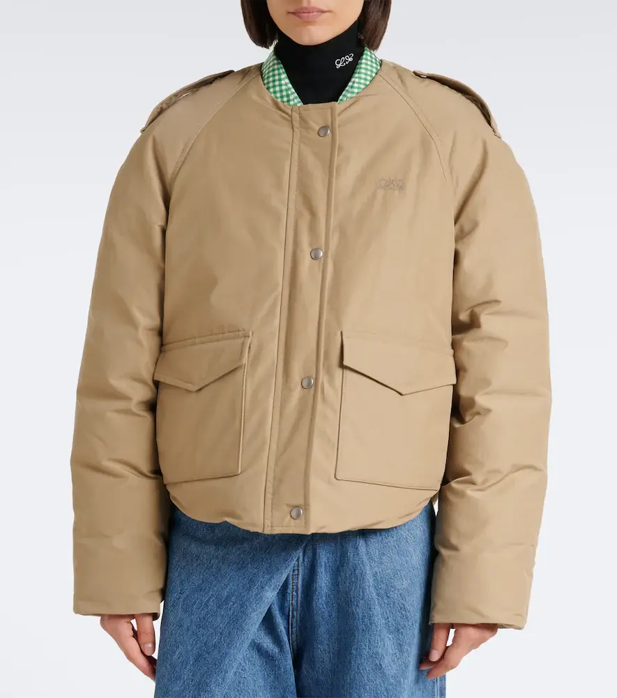 Loewe Padded shearling-trimmed cotton-blend jacket | Thumbnail 5