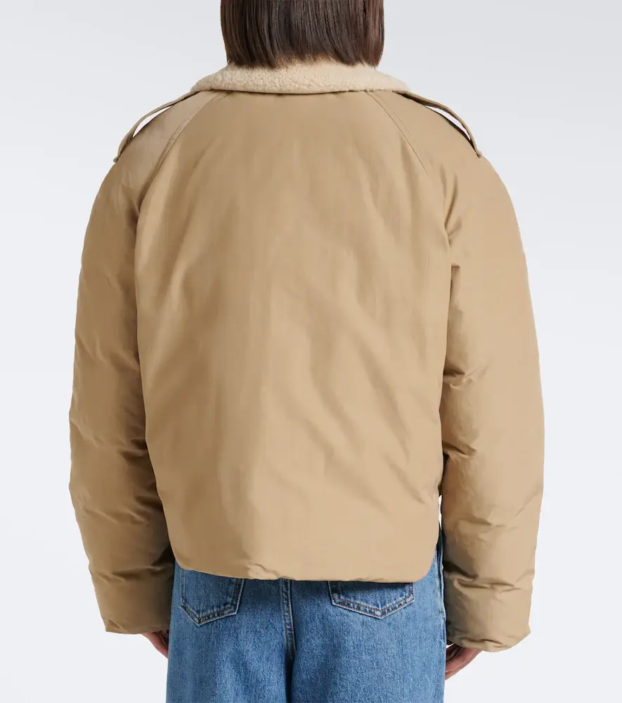 Loewe Padded shearling-trimmed cotton-blend jacket | Thumbnail 7