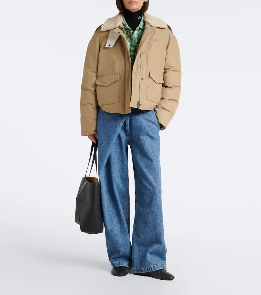 Loewe Padded shearling-trimmed cotton-blend jacket | Thumbnail 8