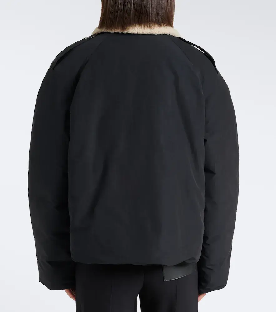 Loewe Padded shearling-trimmed cotton-blend jacket | Thumbnail 6