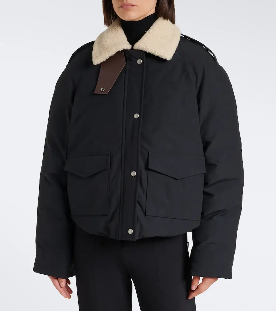 Loewe Padded shearling-trimmed cotton-blend jacket | Thumbnail 7