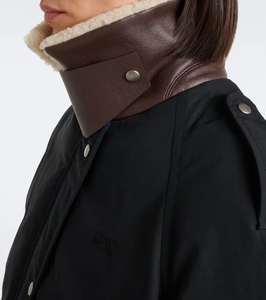 Loewe Padded shearling-trimmed cotton-blend jacket | Thumbnail 8