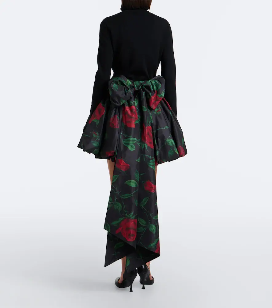 BLUMARINE Bow-detail floral taffeta miniskirt | Thumbnail 3