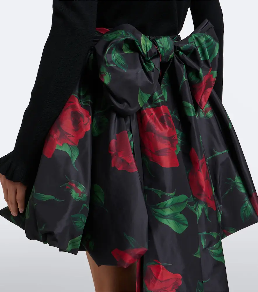 BLUMARINE Bow-detail floral taffeta miniskirt | Thumbnail 5