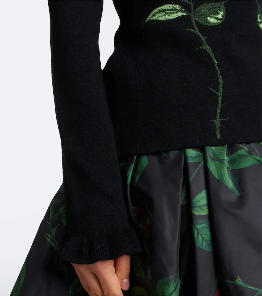 BLUMARINE Embroidered ruffled virgin wool sweater | Thumbnail 2 BLUMARINE Embroidered ruffled virgin wool sweater | Thumbnail 2