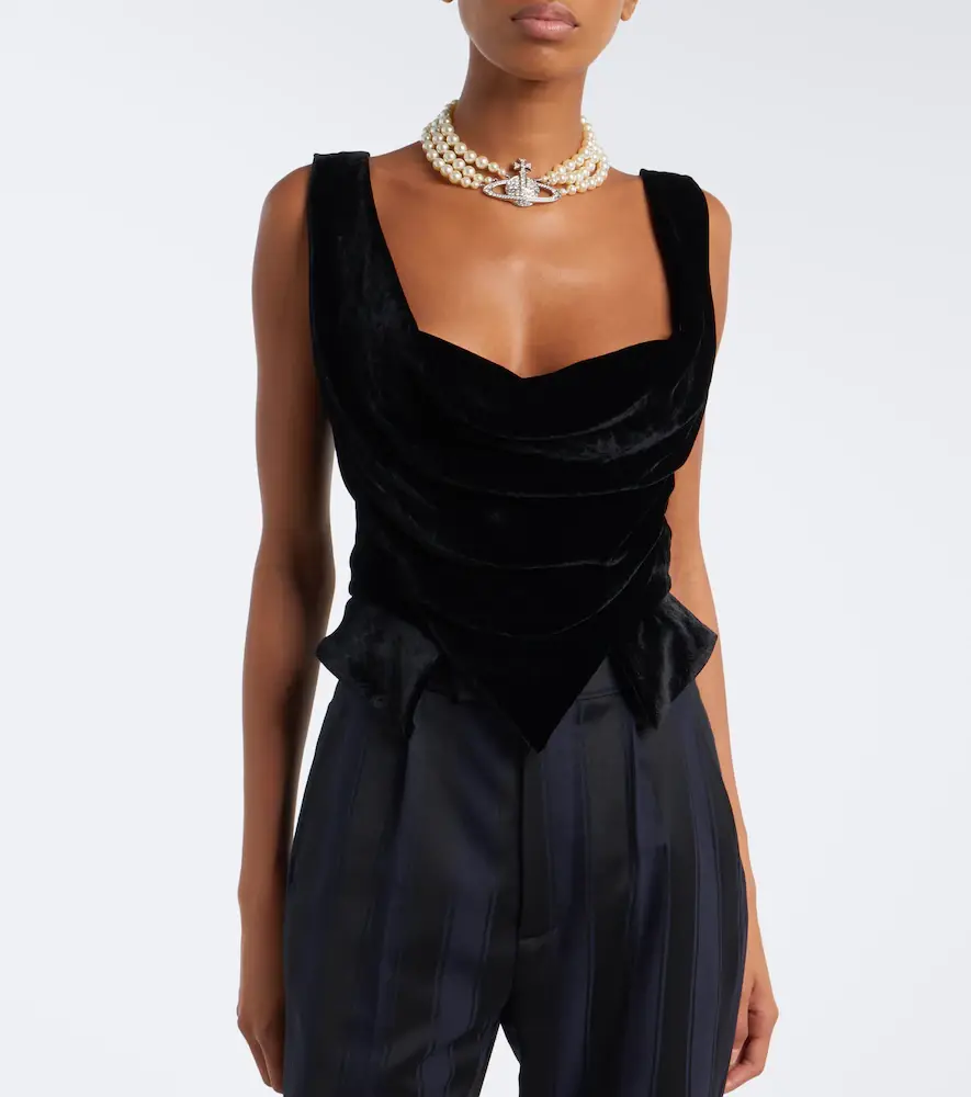 Vivienne Westwood Sunday draped velvet bustier top | Thumbnail 2 Vivienne Westwood Sunday draped velvet bustier top | Thumbnail 2
