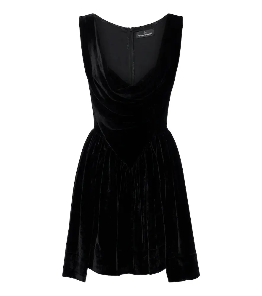 Vivienne Westwood Sunday draped velvet minidress | Thumbnail 1 Vivienne Westwood Sunday draped velvet minidress | Thumbnail 1