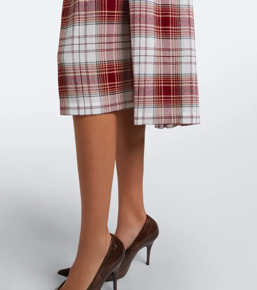Vivienne Westwood Sunday draped tartan crêpe midi dress | Thumbnail 2 Vivienne Westwood Sunday draped tartan crêpe midi dress | Thumbnail 2