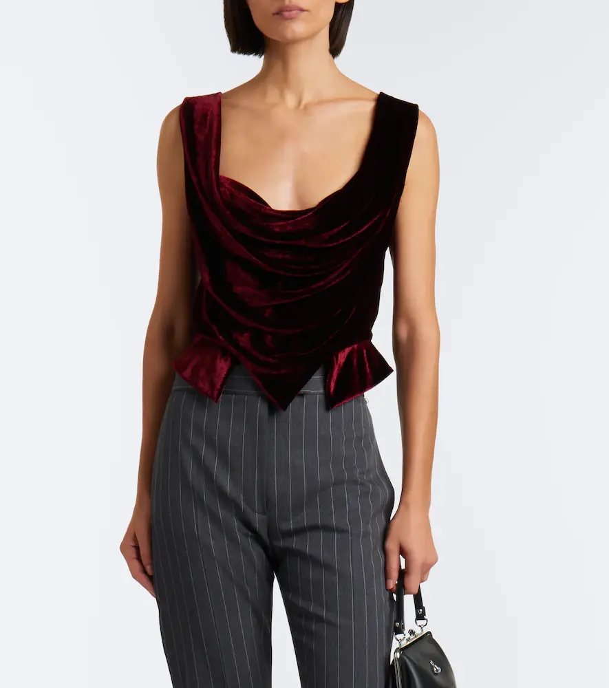 Vivienne Westwood Sunday draped velvet bustier top | Thumbnail 5 Vivienne Westwood Sunday draped velvet bustier top | Thumbnail 5