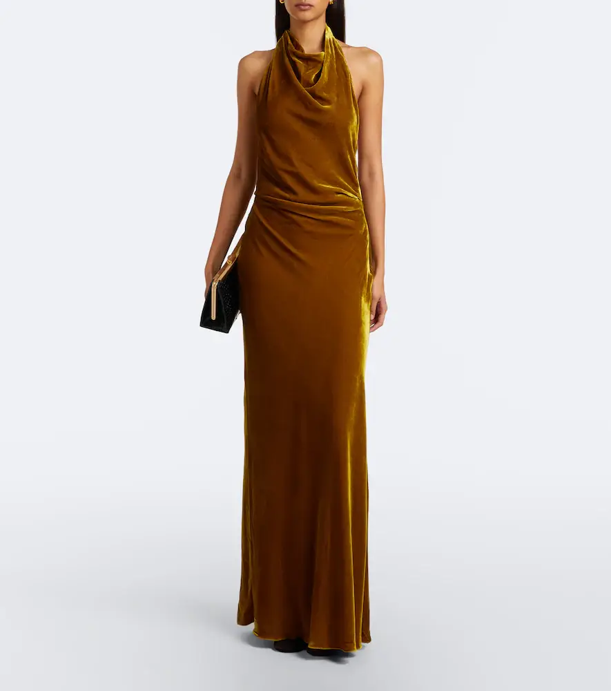 Simkhai Reannon draped open-back velvet gown | Thumbnail 2