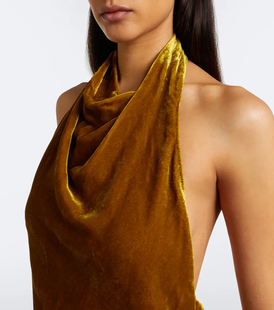 Simkhai Reannon draped open-back velvet gown | Thumbnail 3