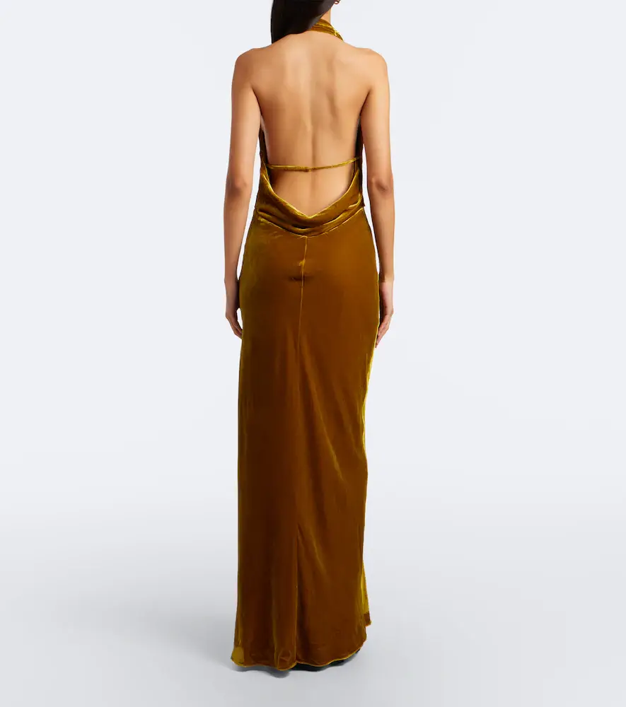 Simkhai Reannon draped open-back velvet gown | Thumbnail 4