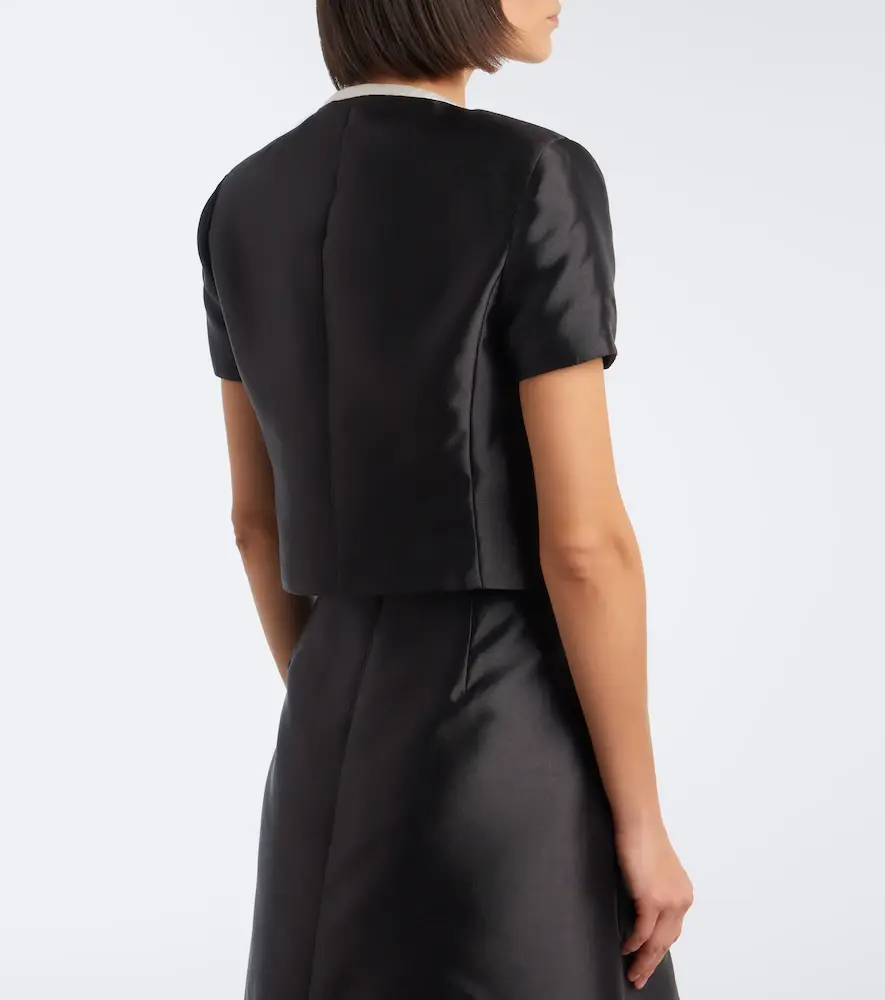 Simkhai Naelle bow-detail cropped satin top | Thumbnail 5