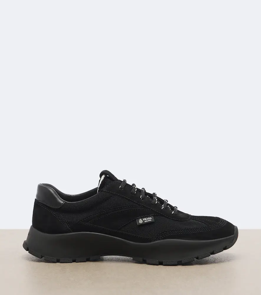 Prada Suede-trimmed sneakers | Thumbnail 2 Prada Suede-trimmed sneakers | Thumbnail 2