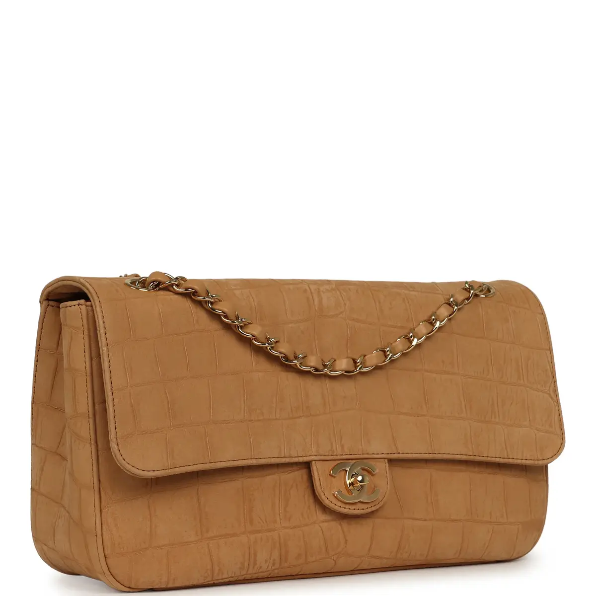 Chanel Chanel Maxi "Souplissimo" Small Flap Bag Camel Croc Embossed Suede Gold Hardware | Thumbnail 2 Chanel Chanel Maxi "Souplissimo" Small Flap Bag Camel Croc Embossed Suede Gold Hardware | Thumbnail 2