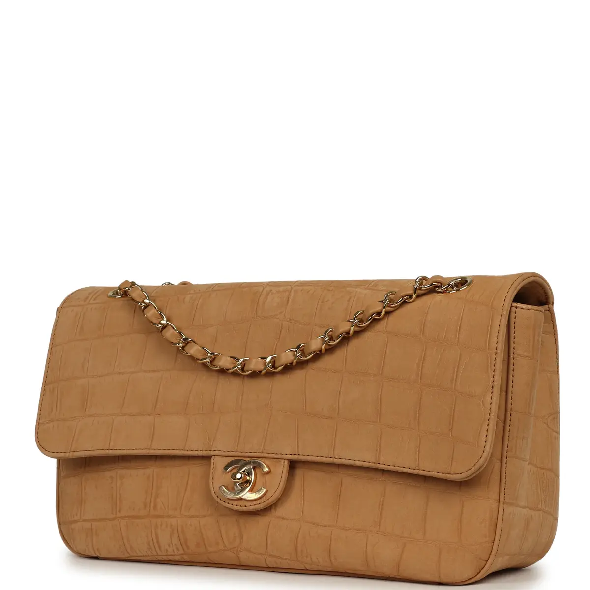 Chanel Chanel Maxi "Souplissimo" Small Flap Bag Camel Croc Embossed Suede Gold Hardware | Thumbnail 5 Chanel Chanel Maxi "Souplissimo" Small Flap Bag Camel Croc Embossed Suede Gold Hardware | Thumbnail 5