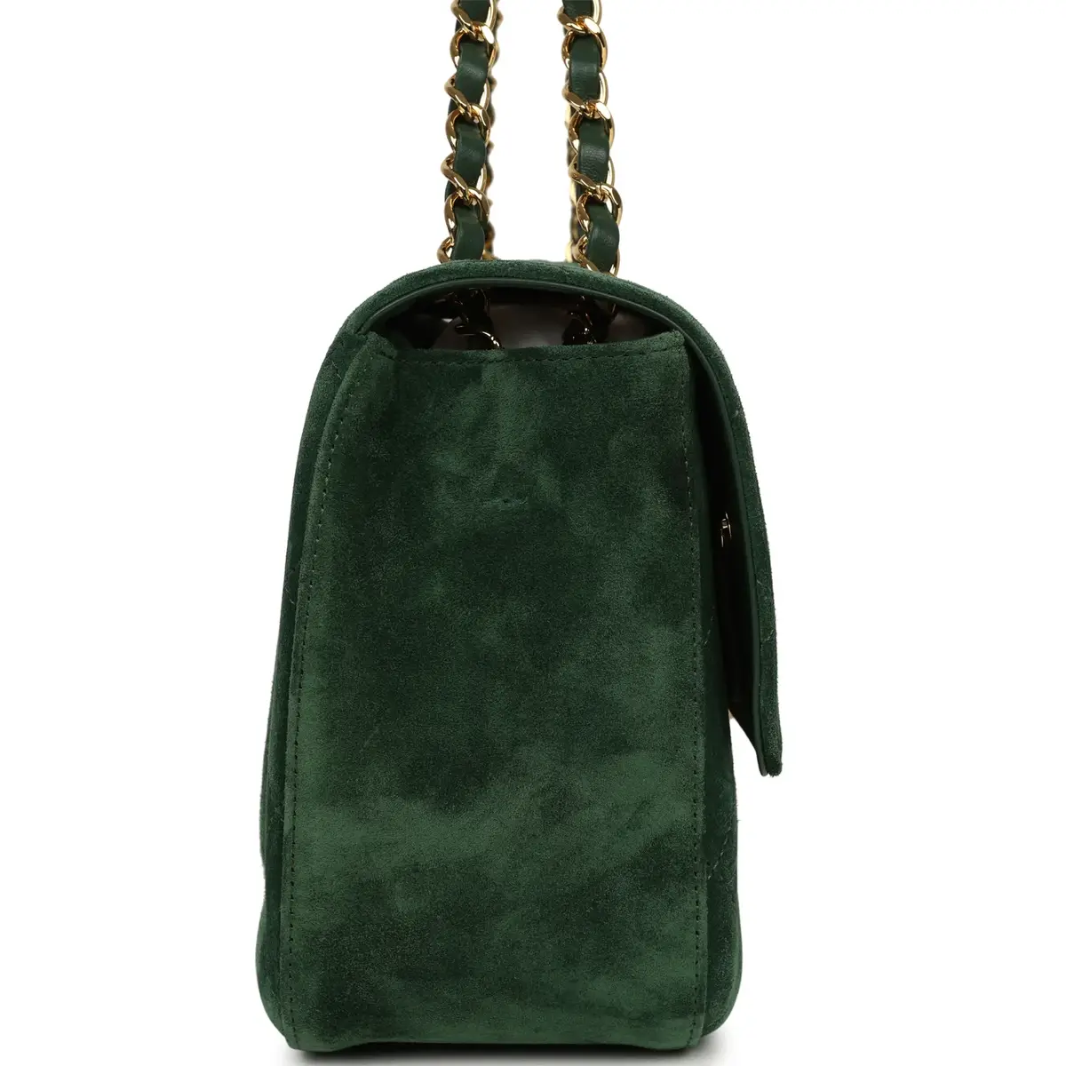 Chanel Chanel Maxi "Souplissimo" Small Flap Bag Dark Green Suede Gold Hardware | Thumbnail 3 Chanel Chanel Maxi "Souplissimo" Small Flap Bag Dark Green Suede Gold Hardware | Thumbnail 3
