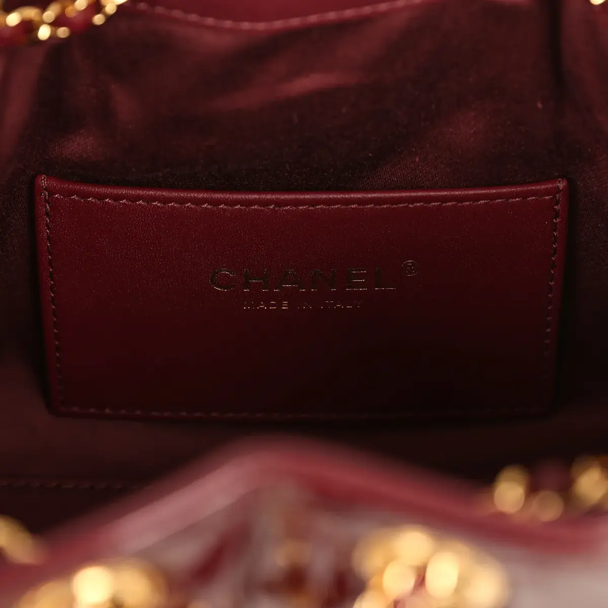 Chanel Chanel Mini 25 Hobo Bag Burgundy Patent Lambskin Gold Hardware | Thumbnail 8