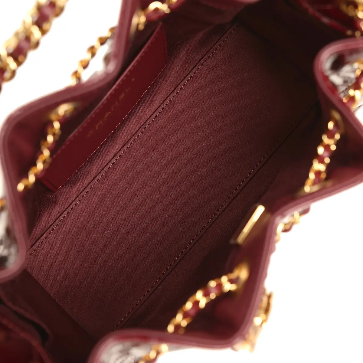 Chanel Chanel Mini 25 Hobo Bag Burgundy Patent Lambskin Gold Hardware | Thumbnail 9