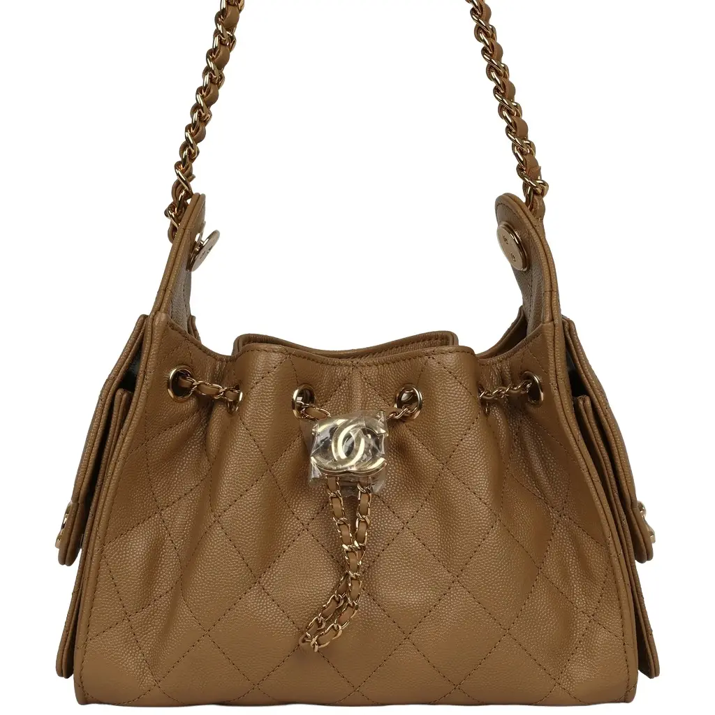 Chanel Mini 25 Hobo Bag Light Brown Caviar Gold Hardware Chanel Mini 25 Hobo Bag Light Brown Caviar Gold Hardware