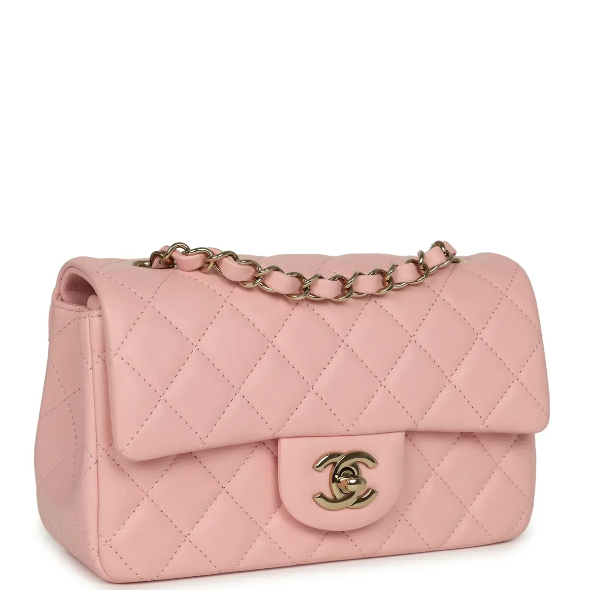 Chanel Chanel Mini Classic Rectangular Flap Bag Light Pink Lambskin Light Gold Hardware | Thumbnail 2 Chanel Chanel Mini Classic Rectangular Flap Bag Light Pink Lambskin Light Gold Hardware | Thumbnail 2