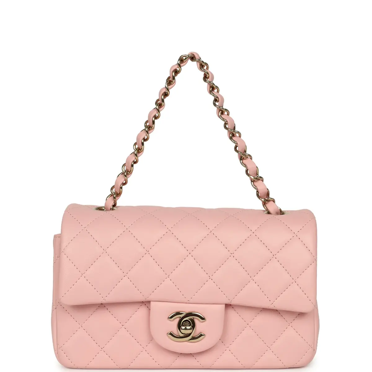 Chanel Chanel Mini Classic Rectangular Flap Bag Light Pink Lambskin Light Gold Hardware | Thumbnail 7 Chanel Chanel Mini Classic Rectangular Flap Bag Light Pink Lambskin Light Gold Hardware | Thumbnail 7