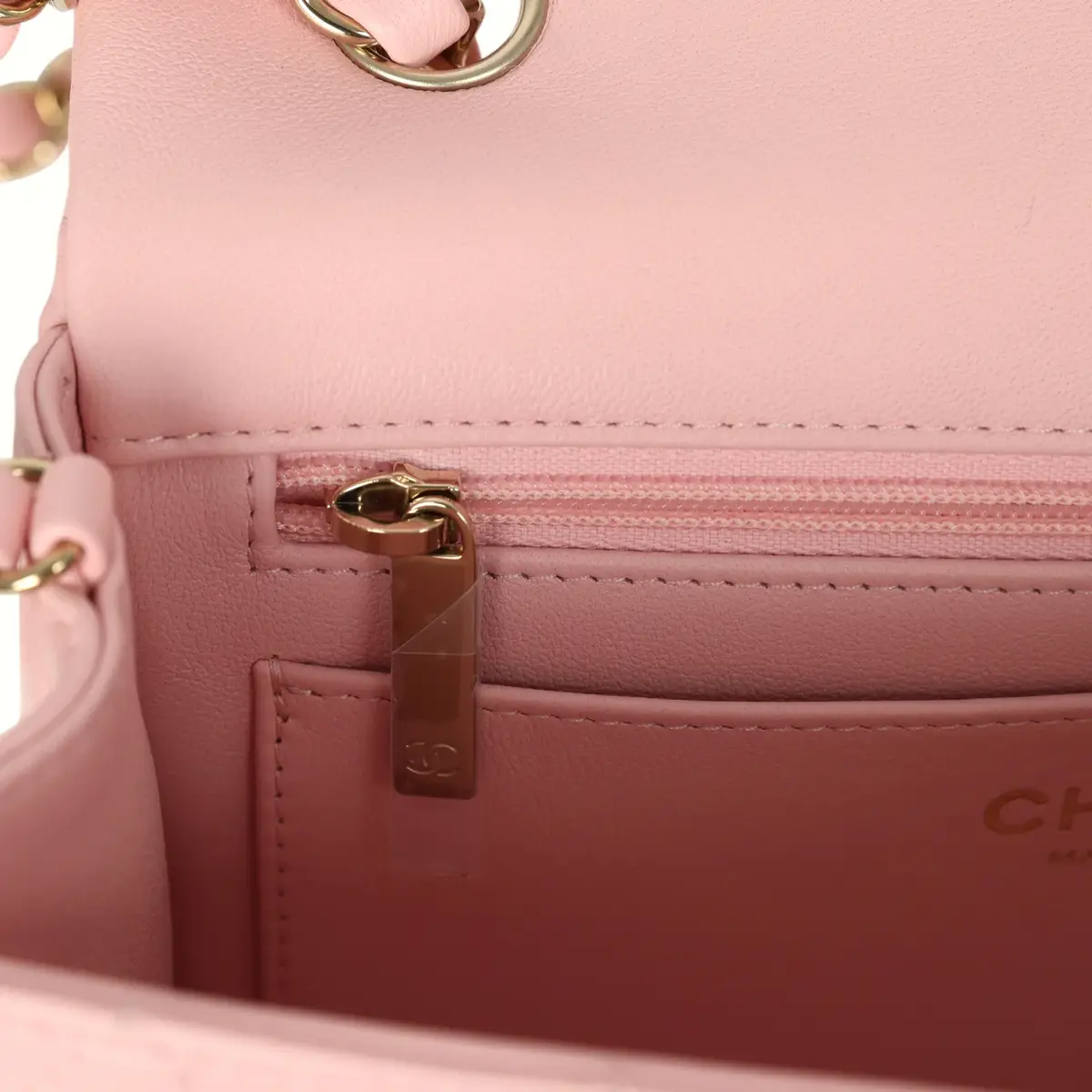 Chanel Chanel Mini Classic Rectangular Flap Bag Light Pink Lambskin Light Gold Hardware | Thumbnail 10 Chanel Chanel Mini Classic Rectangular Flap Bag Light Pink Lambskin Light Gold Hardware | Thumbnail 10