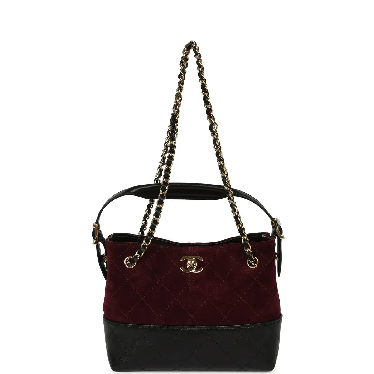 Chanel Chanel Mini Coco Base Bag Burgundy Suede, Black Lambskin Gold Hardware | Thumbnail 7 Chanel Chanel Mini Coco Base Bag Burgundy Suede, Black Lambskin Gold Hardware | Thumbnail 7