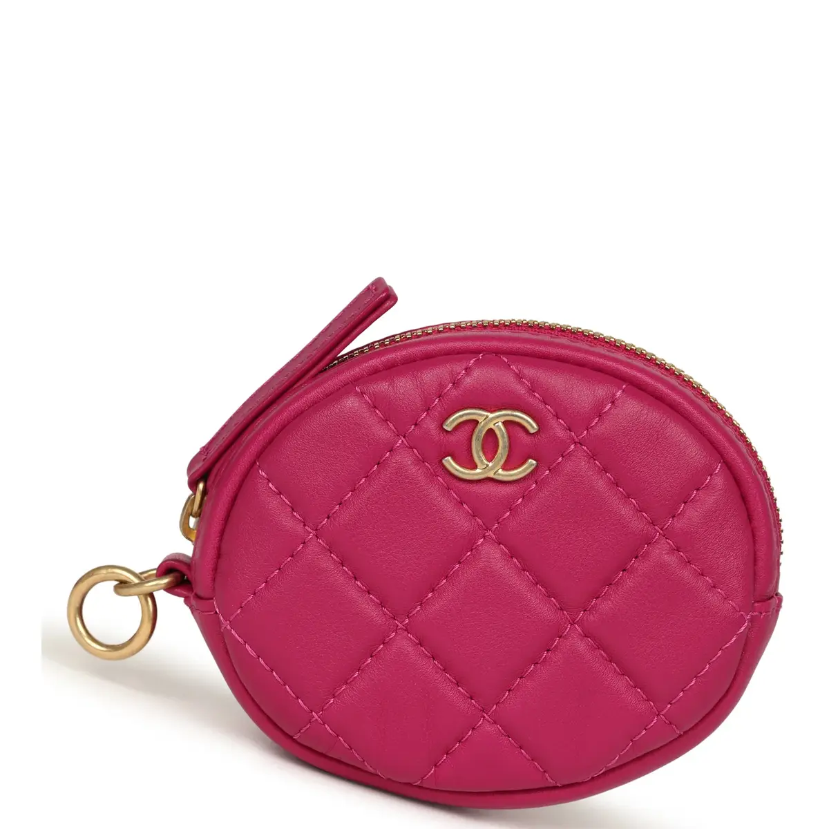 Chanel Chanel Mini Flap Bag with Round Coin Pouch Fuchsia Calfskin Antique Gold Hardware | Thumbnail 11 Chanel Chanel Mini Flap Bag with Round Coin Pouch Fuchsia Calfskin Antique Gold Hardware | Thumbnail 11