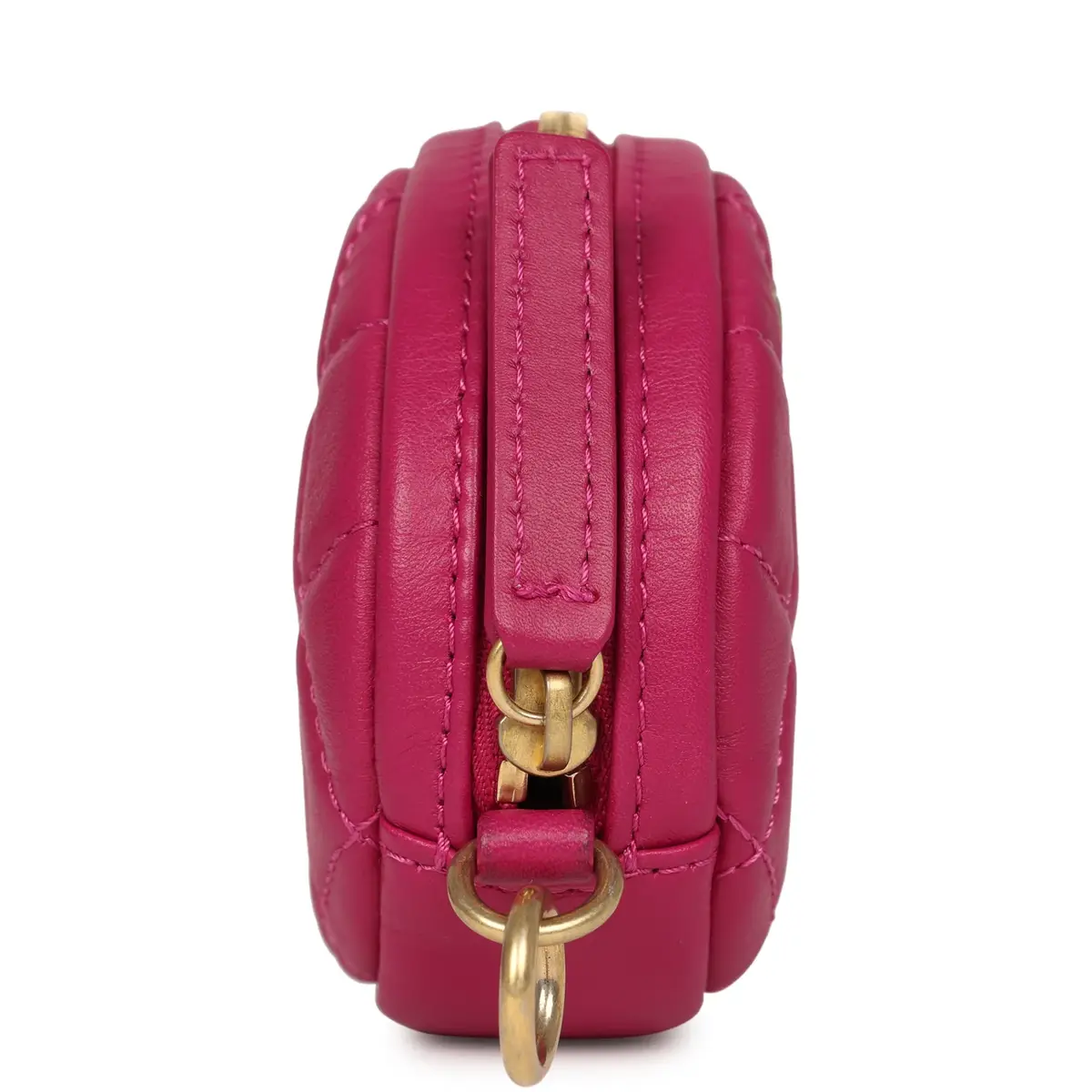 Chanel Chanel Mini Flap Bag with Round Coin Pouch Fuchsia Calfskin Antique Gold Hardware | Thumbnail 12 Chanel Chanel Mini Flap Bag with Round Coin Pouch Fuchsia Calfskin Antique Gold Hardware | Thumbnail 12