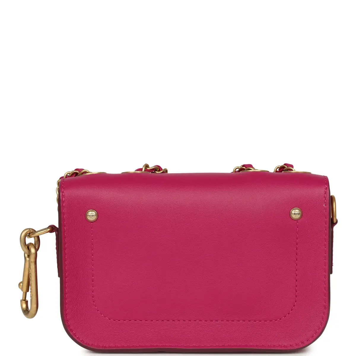 Chanel Chanel Mini Flap Bag with Round Coin Pouch Fuchsia Calfskin Antique Gold Hardware | Thumbnail 5 Chanel Chanel Mini Flap Bag with Round Coin Pouch Fuchsia Calfskin Antique Gold Hardware | Thumbnail 5