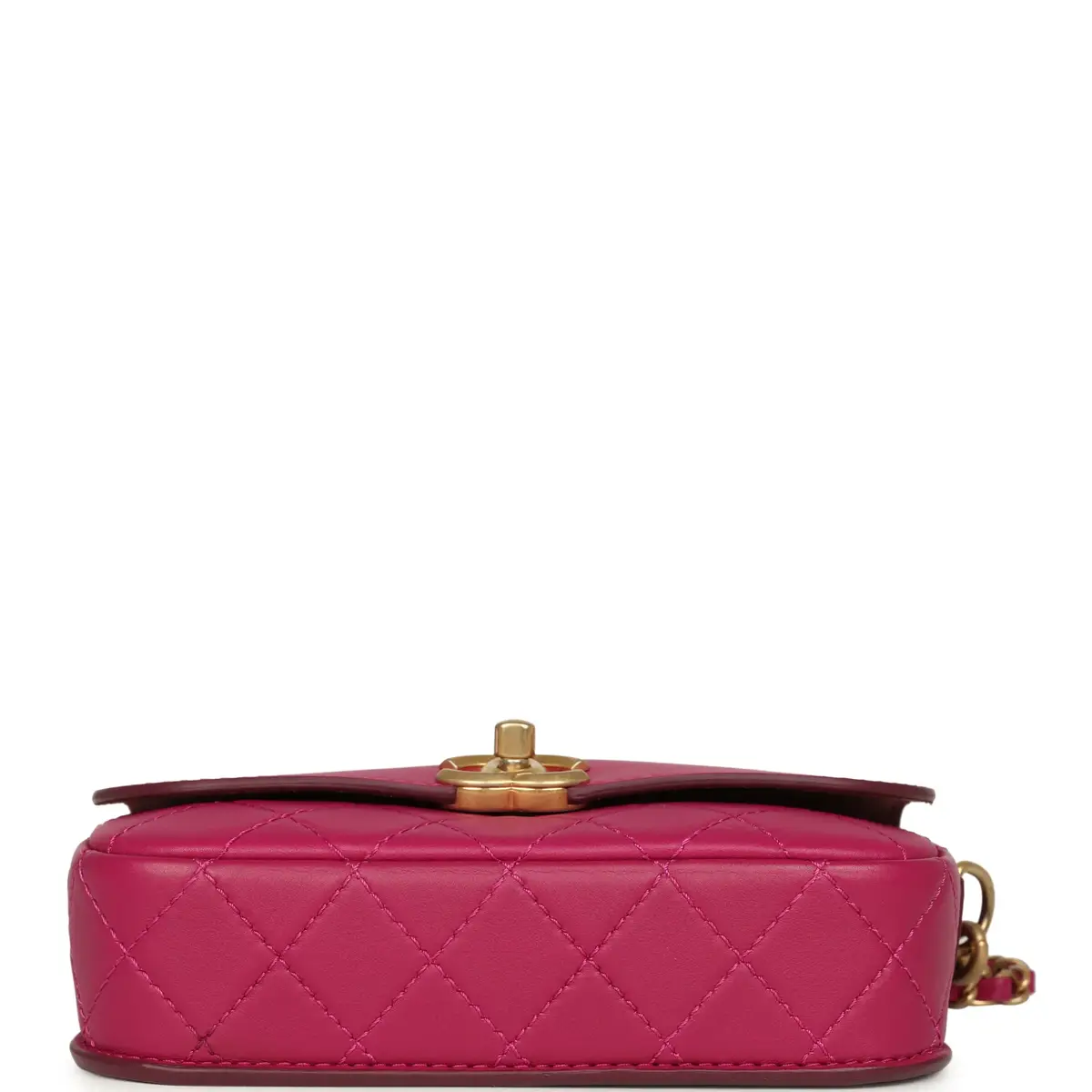 Chanel Chanel Mini Flap Bag with Round Coin Pouch Fuchsia Calfskin Antique Gold Hardware | Thumbnail 8 Chanel Chanel Mini Flap Bag with Round Coin Pouch Fuchsia Calfskin Antique Gold Hardware | Thumbnail 8