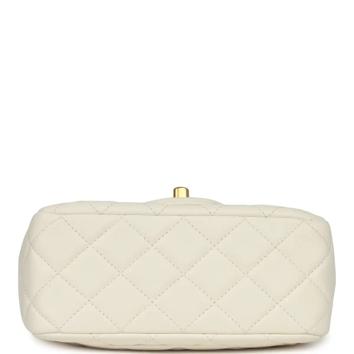 Chanel Chanel Mini Square Pearl Crush Flap Bag White Lambskin Antique Gold Hardware | Thumbnail 6 Chanel Chanel Mini Square Pearl Crush Flap Bag White Lambskin Antique Gold Hardware | Thumbnail 6