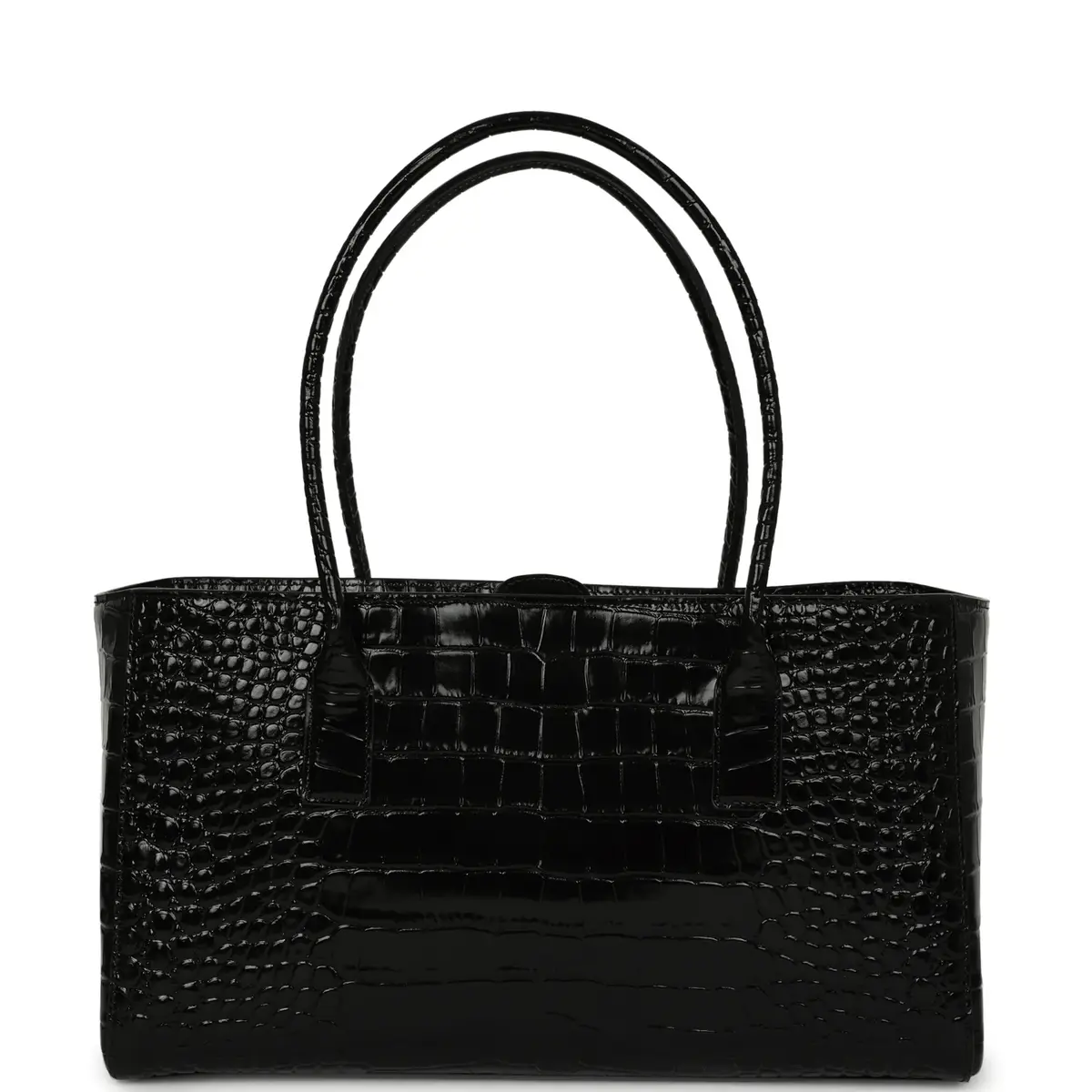 Chanel Chanel Small Cerf Shopping Bag Black Croc Embossed Calfskin Gold Hardware | Thumbnail 4 Chanel Chanel Small Cerf Shopping Bag Black Croc Embossed Calfskin Gold Hardware | Thumbnail 4