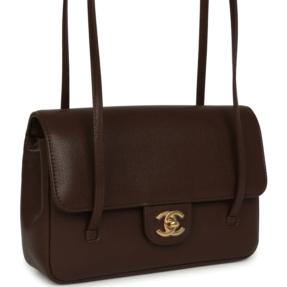Chanel Chanel Small Preppy Coco Flap Bag Dark Brown Shiny Caviar Brushed Gold Hardware | Thumbnail 2 Chanel Chanel Small Preppy Coco Flap Bag Dark Brown Shiny Caviar Brushed Gold Hardware | Thumbnail 2