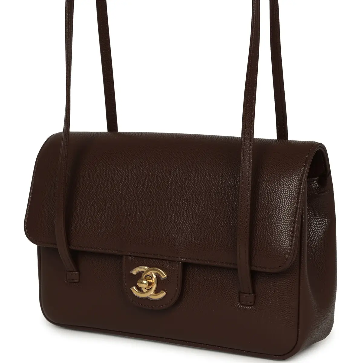 Chanel Chanel Small Preppy Coco Flap Bag Dark Brown Shiny Caviar Brushed Gold Hardware | Thumbnail 5 Chanel Chanel Small Preppy Coco Flap Bag Dark Brown Shiny Caviar Brushed Gold Hardware | Thumbnail 5