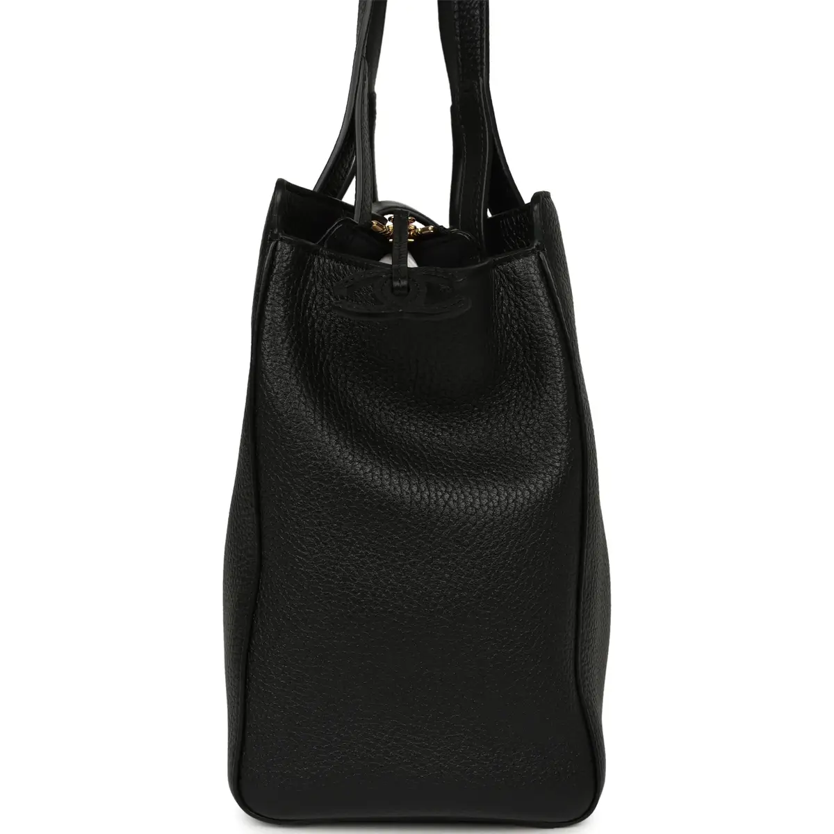 Chanel Chanel Small Shopping Tote Black Grained Calfskin Gold Hardware | Thumbnail 5 Chanel Chanel Small Shopping Tote Black Grained Calfskin Gold Hardware | Thumbnail 5