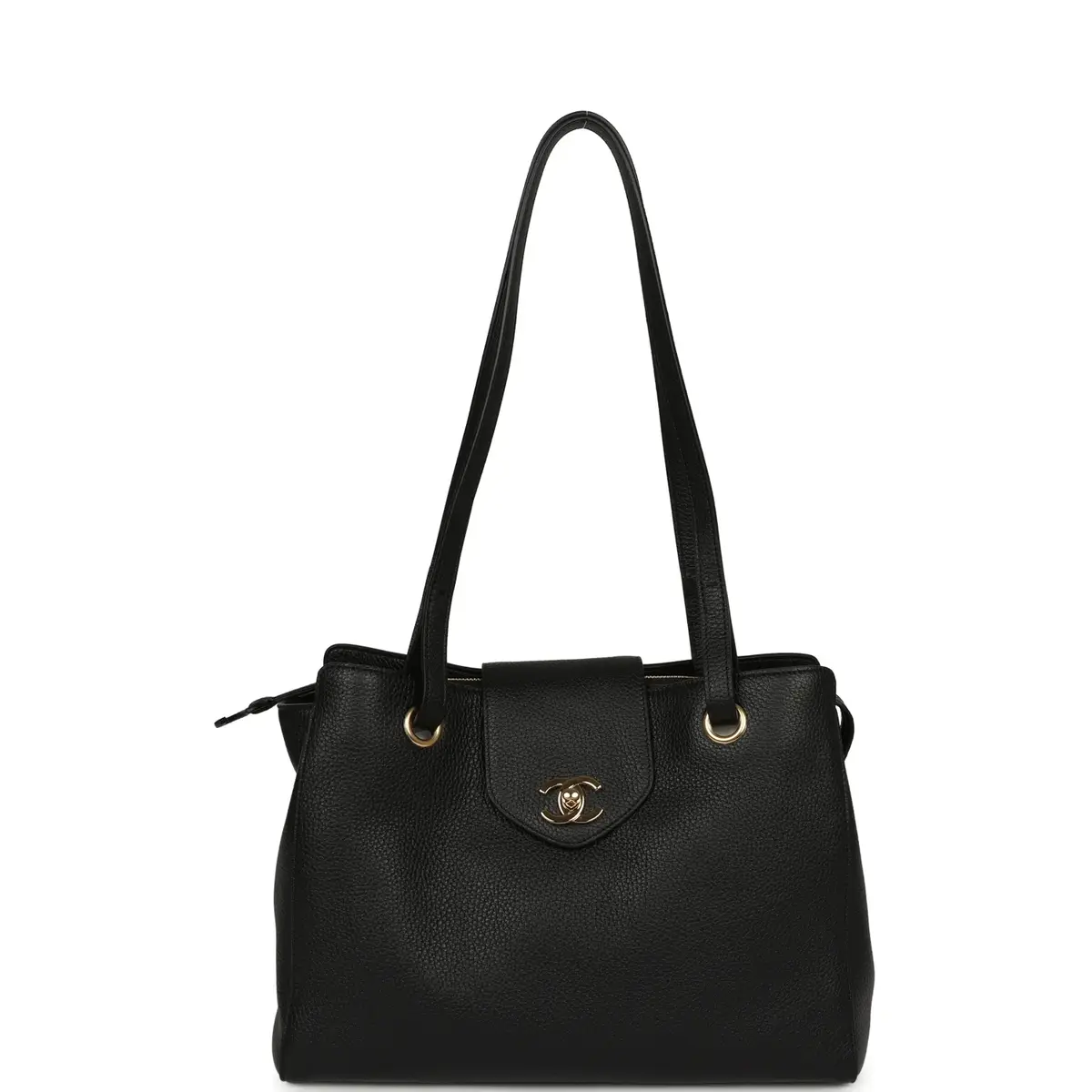 Chanel Chanel Small Shopping Tote Black Grained Calfskin Gold Hardware | Thumbnail 8 Chanel Chanel Small Shopping Tote Black Grained Calfskin Gold Hardware | Thumbnail 8