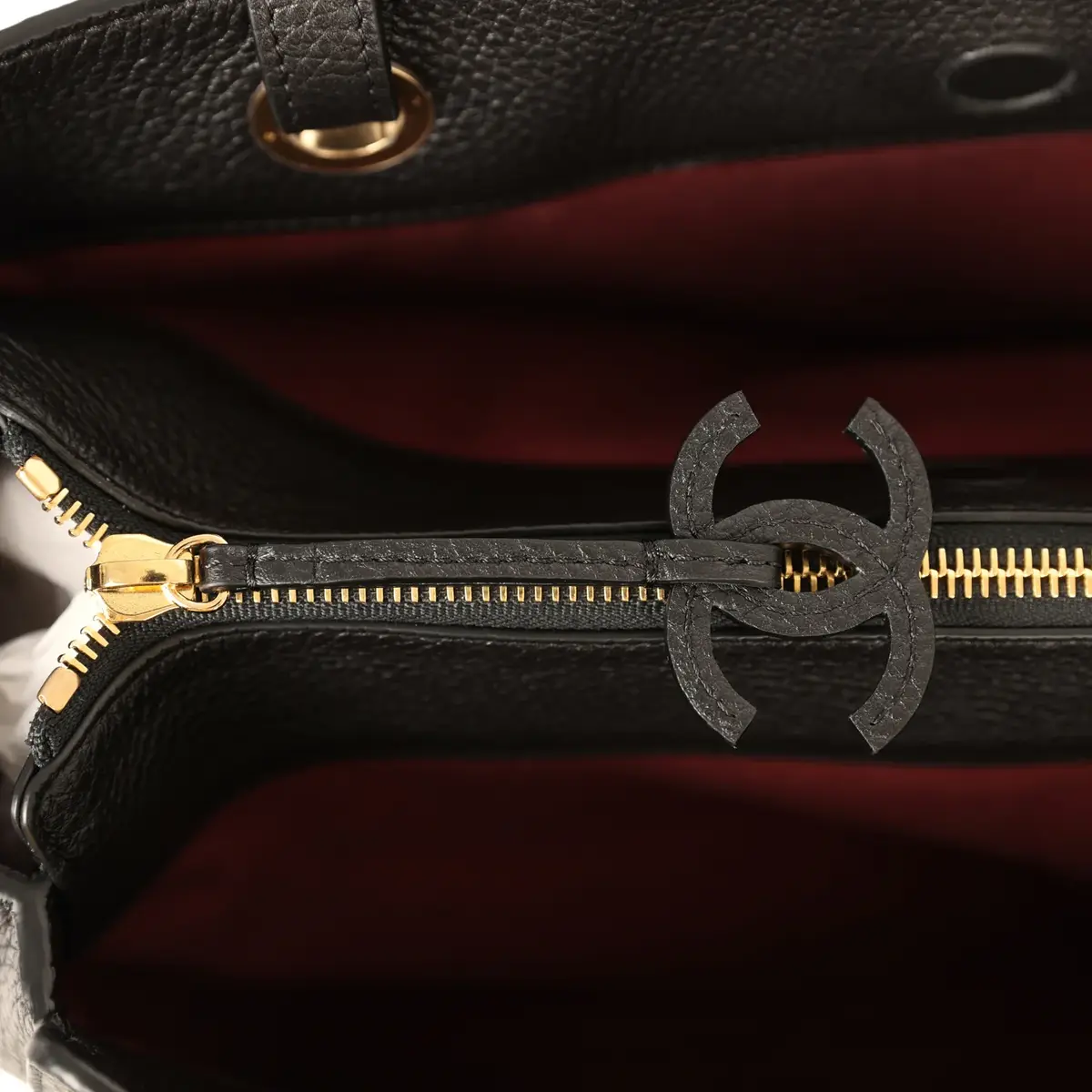 Chanel Chanel Small Shopping Tote Black Grained Calfskin Gold Hardware | Thumbnail 10 Chanel Chanel Small Shopping Tote Black Grained Calfskin Gold Hardware | Thumbnail 10
