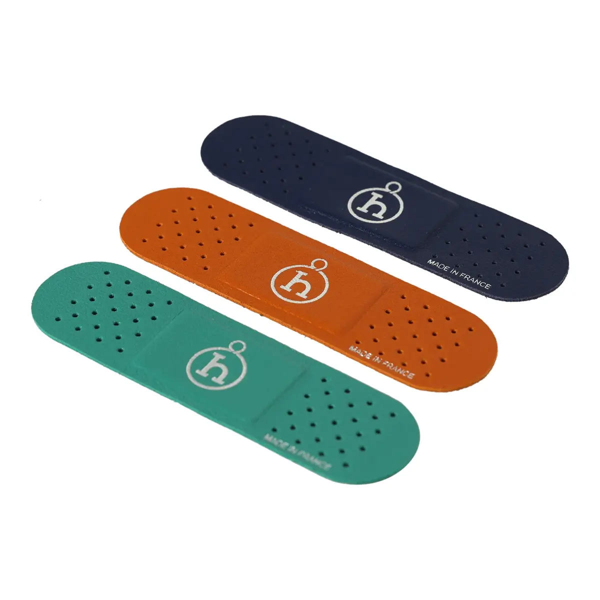 HERMÈS Hermes Band-Aid Apricot, Vert Vertigo, Bleu Navy Milo Lambskin | Thumbnail 2