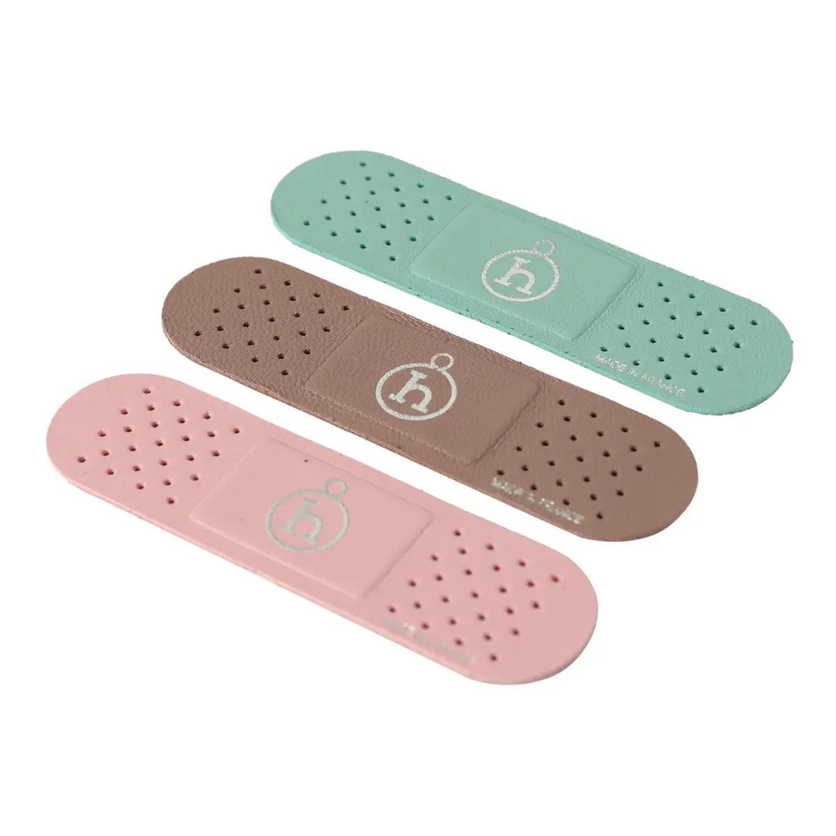 HERMÈS Hermes Band-Aid Rose Sakura, Bleu Atoll, Gris Tourterelle Milo Lambskin | Thumbnail 2