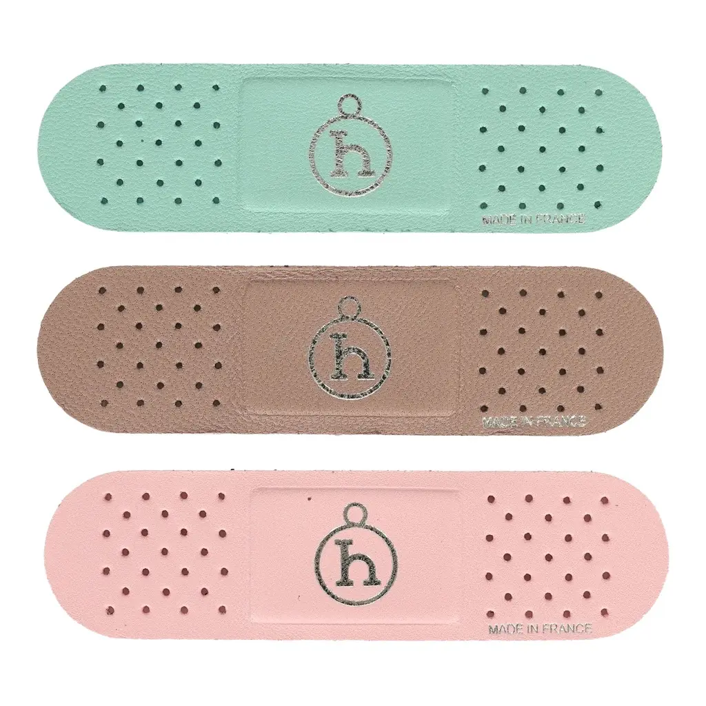 Hermes Band-Aid Rose Sakura, Bleu Atoll, Gris Tourterelle Milo Lambskin Hermes Band-Aid Rose Sakura, Bleu Atoll, Gris Tourterelle Milo Lambskin