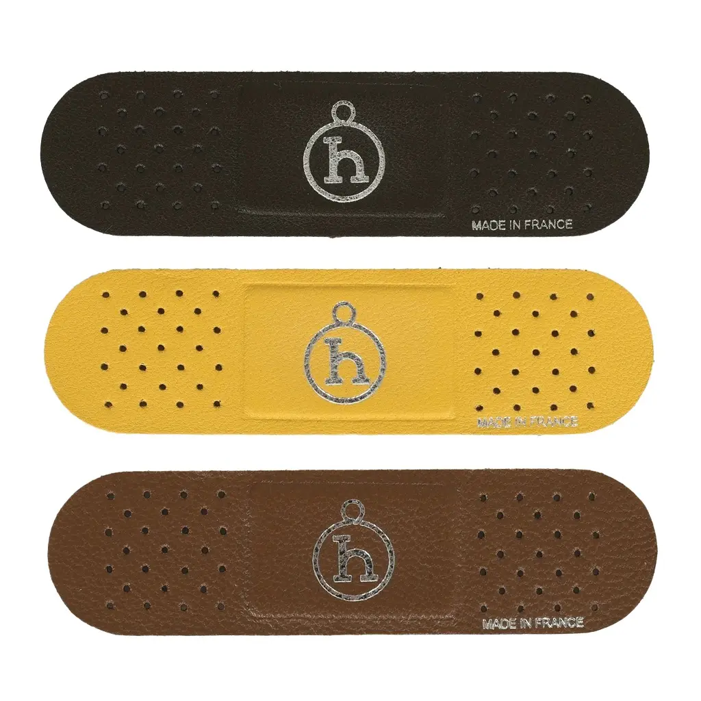 Hermes Band-Aid Vert Loden, Etain, Sun Milo Lambskin Hermes Band-Aid Vert Loden, Etain, Sun Milo Lambskin