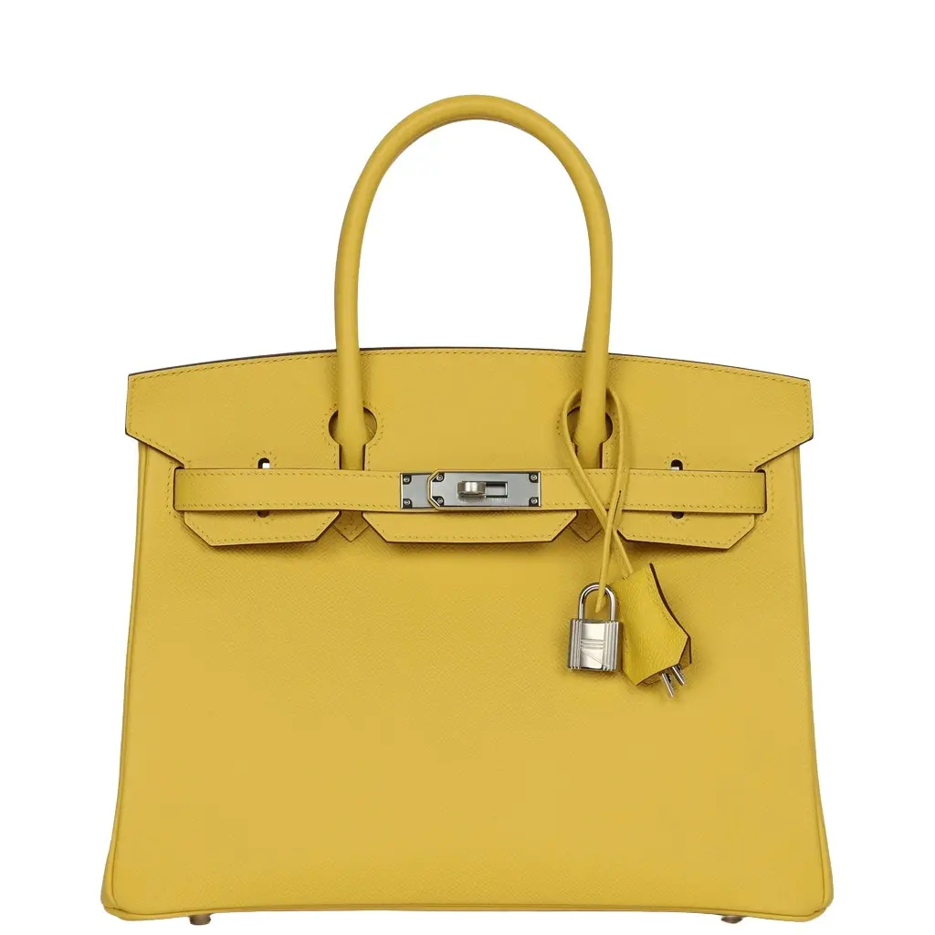 Hermes Birkin 30 Jaune de Naples Epsom Palladium Hardware Hermes Birkin 30 Jaune de Naples Epsom Palladium Hardware