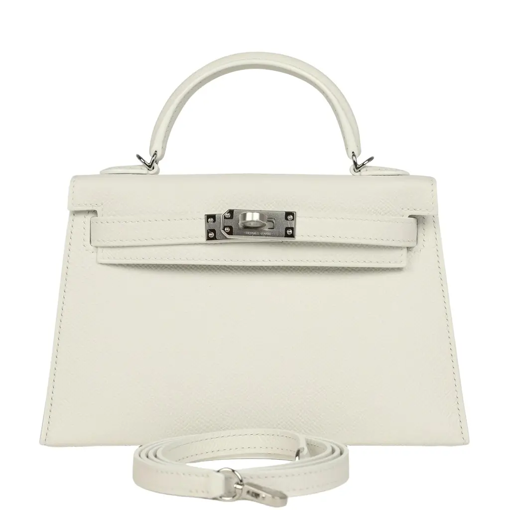 Hermes Kelly Sellier 20 New White Epsom Palladium Hardware Hermes Kelly Sellier 20 New White Epsom Palladium Hardware