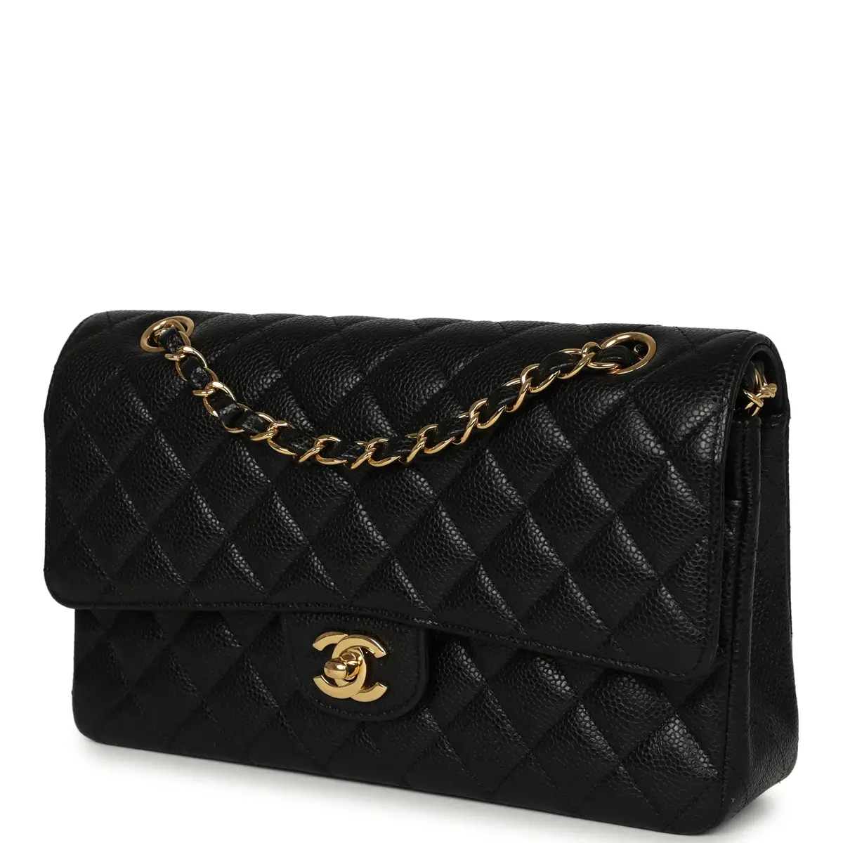 Chanel Pre-owned Chanel Medium Classic Double Flap Bag Black Caviar Gold Hardware | Thumbnail 5 Chanel Pre-owned Chanel Medium Classic Double Flap Bag Black Caviar Gold Hardware | Thumbnail 5