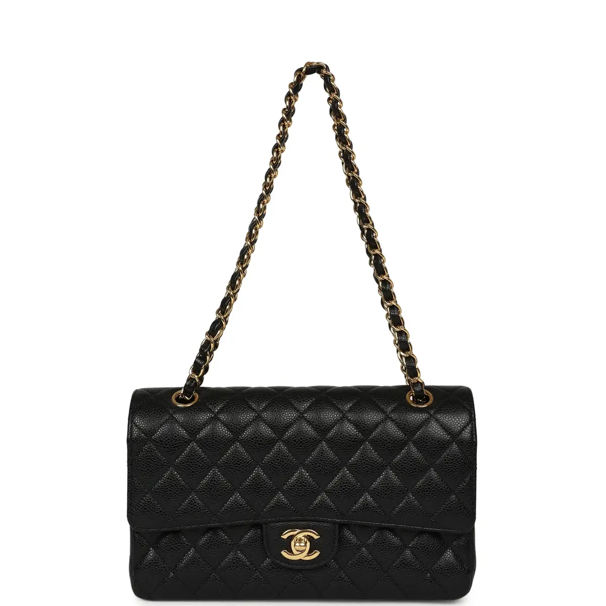 Chanel Pre-owned Chanel Medium Classic Double Flap Bag Black Caviar Gold Hardware | Thumbnail 7 Chanel Pre-owned Chanel Medium Classic Double Flap Bag Black Caviar Gold Hardware | Thumbnail 7