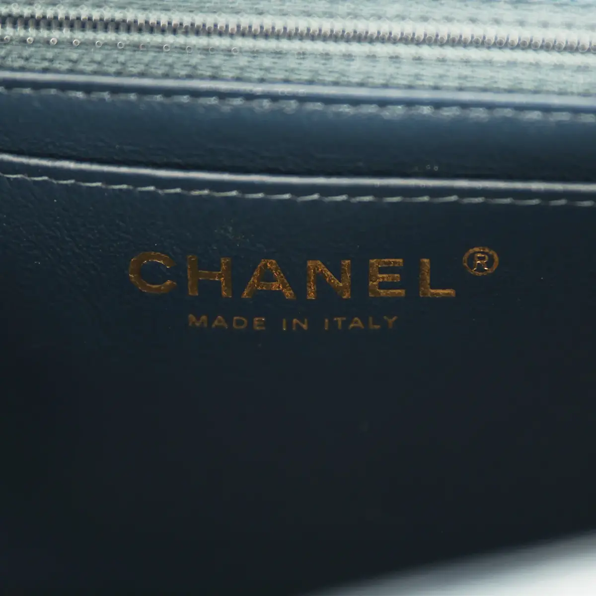 Chanel Pre-owned Chanel Mini Classic Rectangular Flap Bag Blue Iridescent Caviar Light Gold Hardware | Thumbnail 9 Chanel Pre-owned Chanel Mini Classic Rectangular Flap Bag Blue Iridescent Caviar Light Gold Hardware | Thumbnail 9